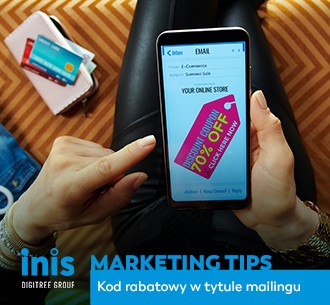 Kod rabatowy w tytule mailingu. Za i przeciw