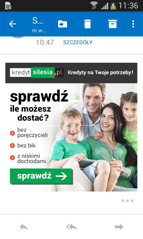 responsywny mailing - kreacja zle zaprojektowana